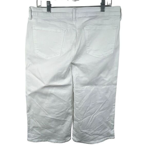 NYDJ Wide Leg Pedal Pusher Cropped Jeans White 12 Capri Lift and Tuck - Picture 8 of 12